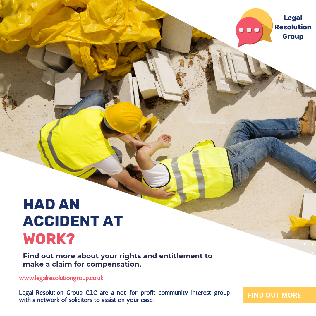 Legal Resolution Group social media advert explaining workplace accident compensation rights
